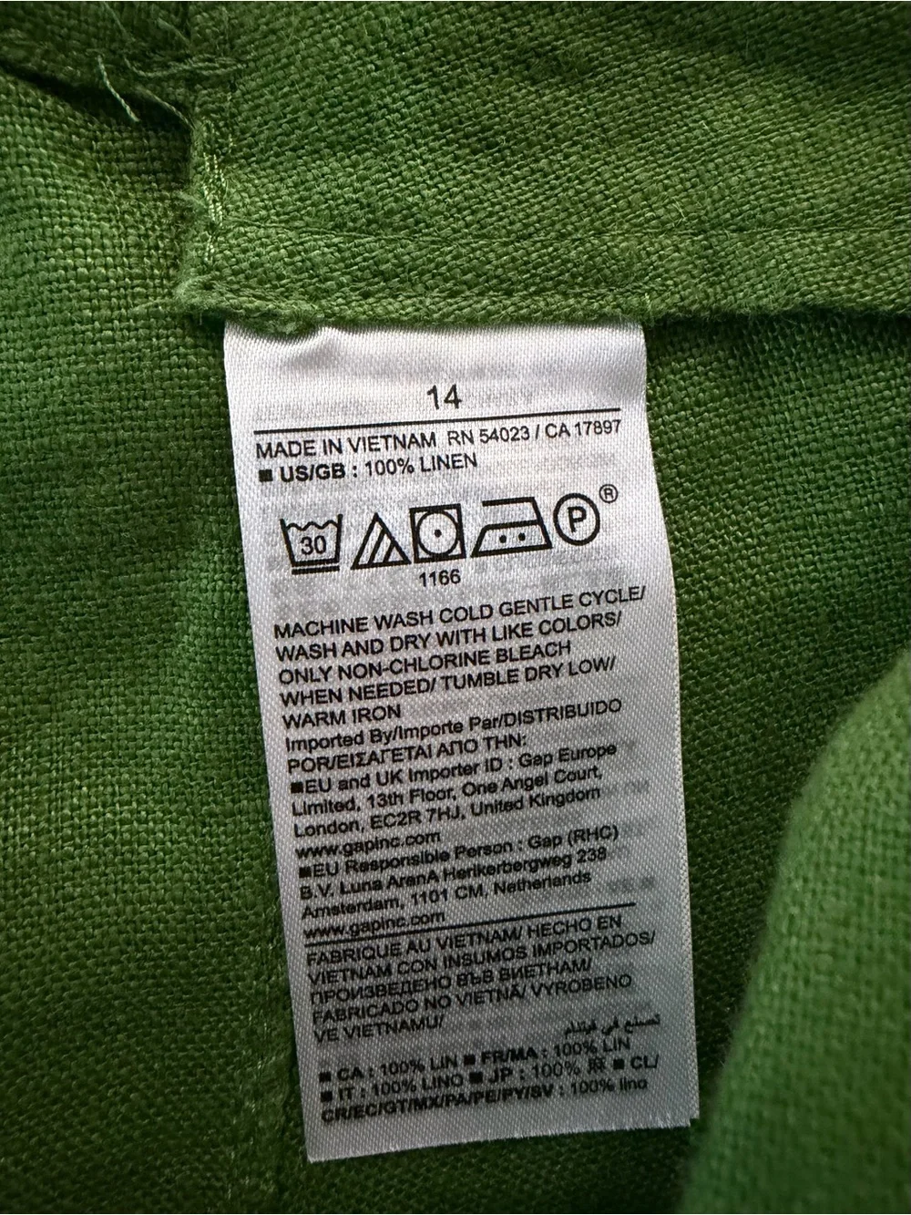Banana Republic Mid-Rise Kick-Flare 100% Linen Ankle Pant Size 14 Green